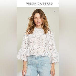 Veronica beard - White eyelet top - size 8